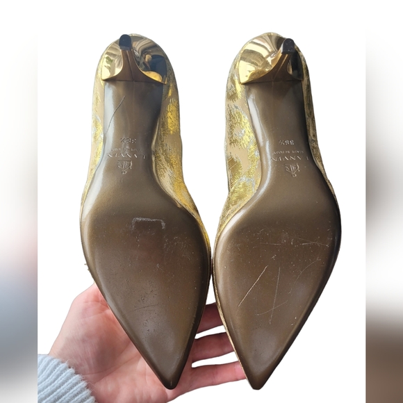 LANVIN Patterned Gold d'orsey Pump heels - Picture 11 of 11